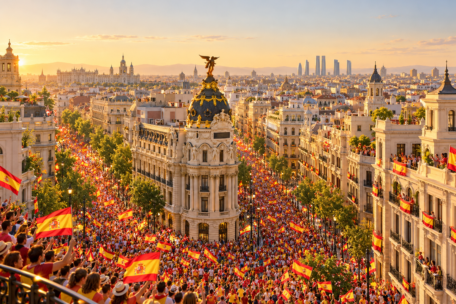 Gran Vía — ilustración de una celebración ficticia