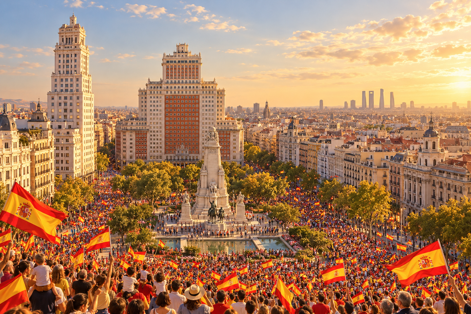 Plaza de España — ilustración de una celebración ficticia