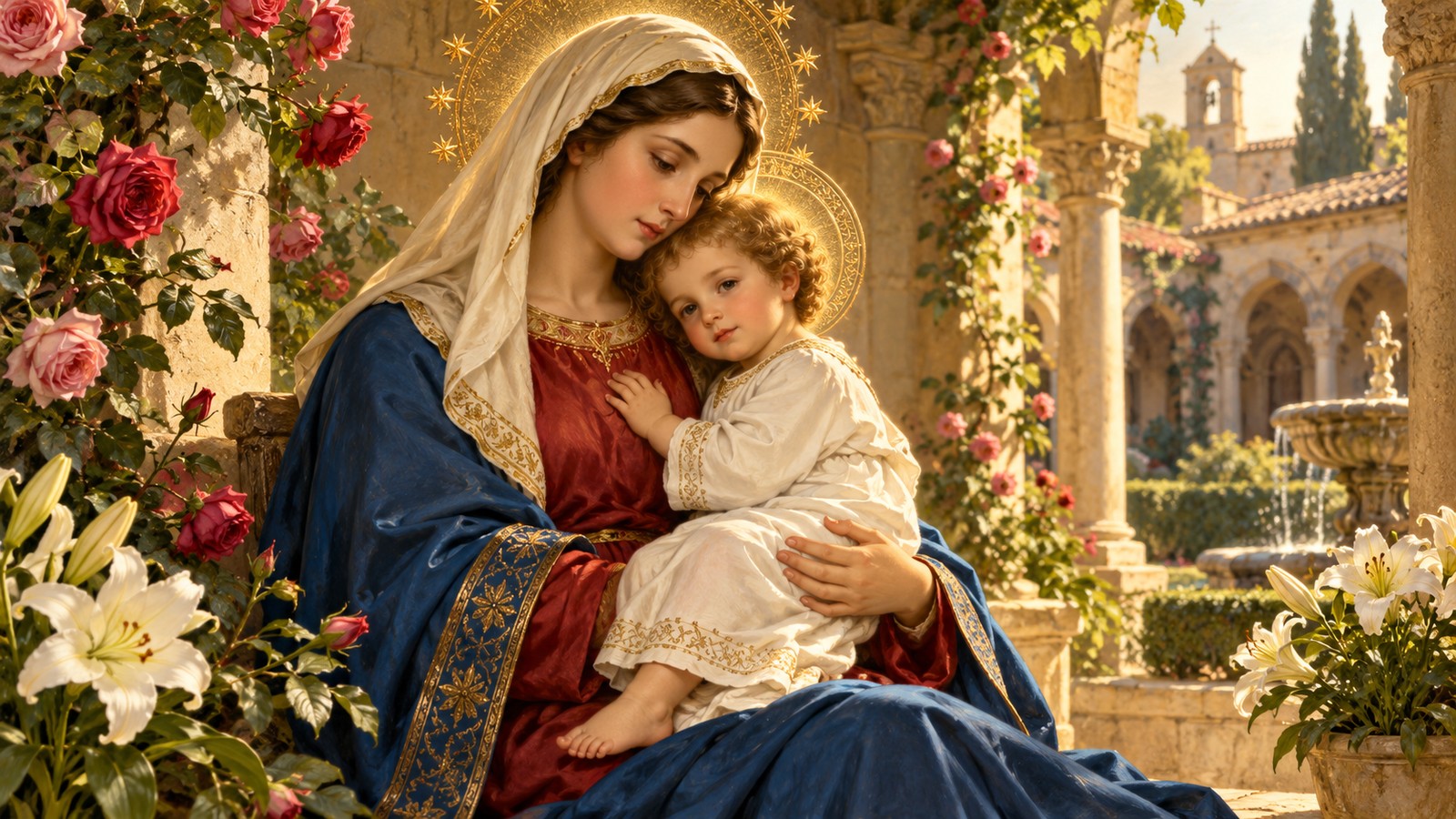 Catholic illustration of Christ, Mary or sacramental life.