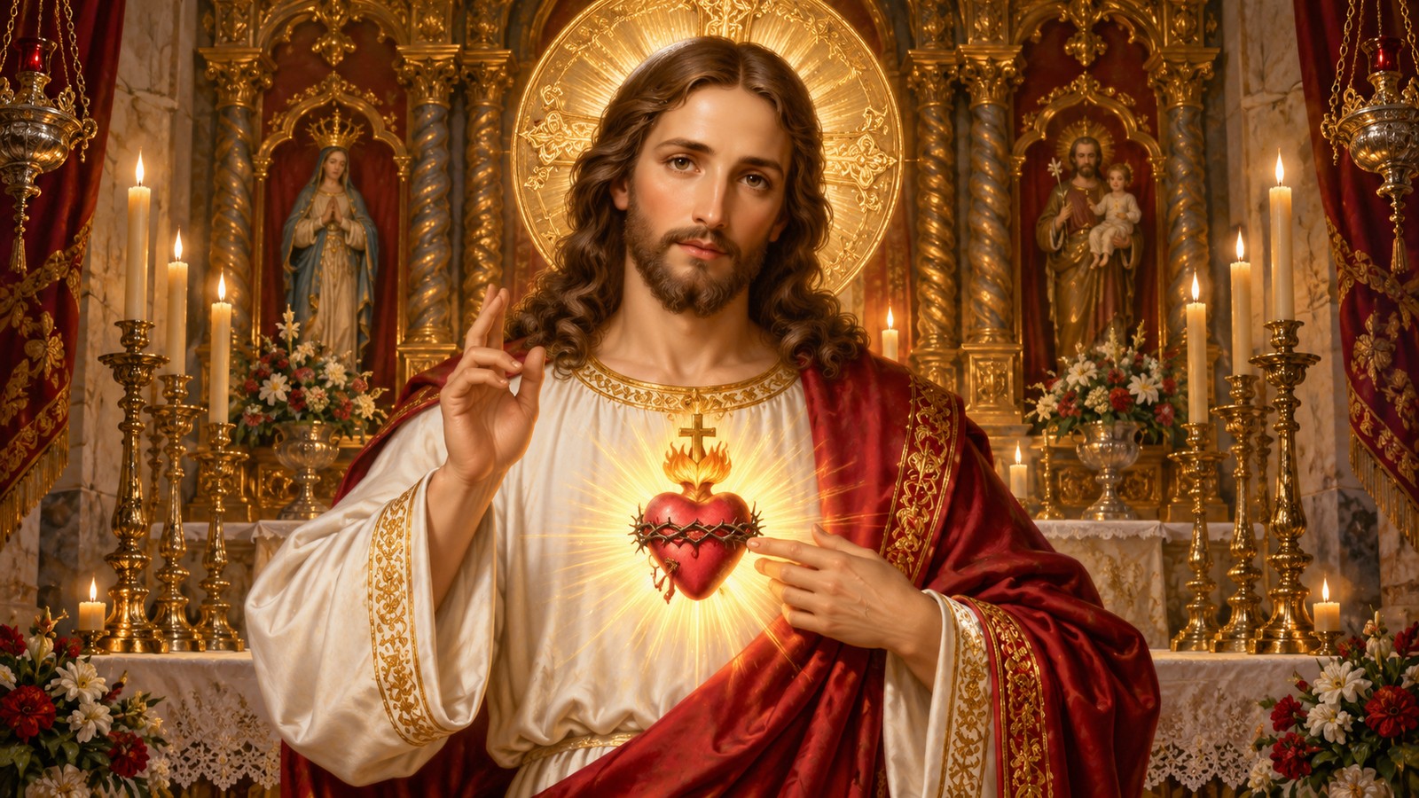 Jesus Christ and the Sacred Heart.